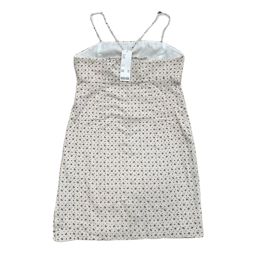 Urban Outfitters Women White Ivory Black Floral Casual Crossback Dress Sz 2 NWT - Picture 5 of 5